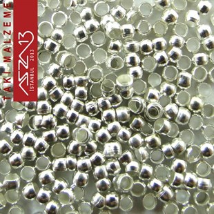 Gümüş Kaplamalı 1,5 mm Kapalı Boncuk Bit / Paket İçeriği 5 Gr