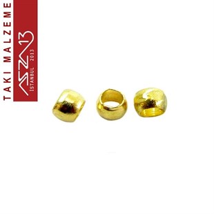Altın Kaplamalı 2,5 mm Kapalı Boncuk Bit / Paket İçeriği 10 Gr