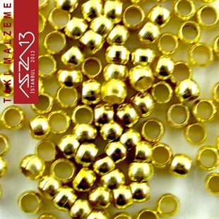 Altın Kaplamalı 3 mm Kapalı Boncuk Bit / Paket İçeriği 10 Gr