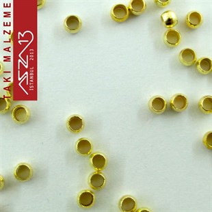 Altın Kaplamalı 3 mm Kapalı Boncuk Bit / Paket İçeriği 10 Gr