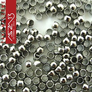 Nikel Kaplamalı 3 mm Kapalı Boncuk Bit / Paket İçeriği 10 Gr