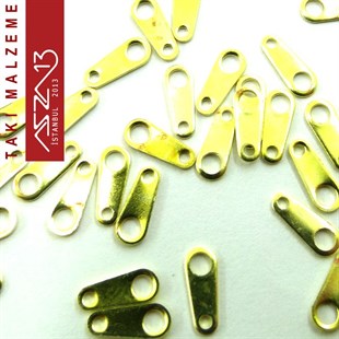Altın Kaplamalı 3x9 mm Zincir Sonu Pulu / Paket İçeriği 50 Adet
