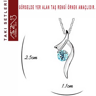 Swarovski Rose Taşlı Kolye, Bileklik, Küpe Seti