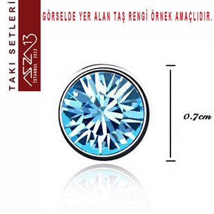 Swarovski Tanzanite Taşlı Kolye, Bileklik, Küpe Seti