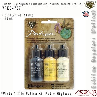 Vintaj VPK34797 Patina Boyası 3lü Set (Retro Highway)