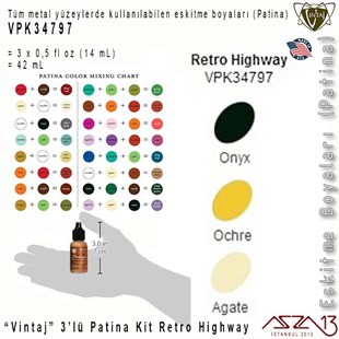 Vintaj VPK34797 Patina Boyası 3lü Set (Retro Highway)