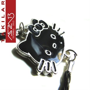 Hello Kitty Figürlü Siyah Mineli Bileklik