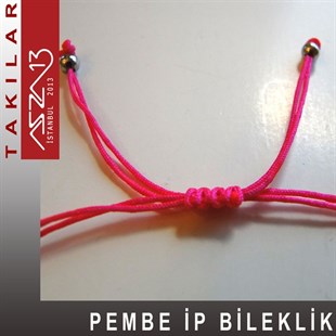 Pembe Örgü İp Melek Figürlü Bileklik