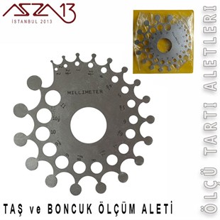 Taş ve Boncuk Çap Ölçüm Aleti (Karat ve MM)