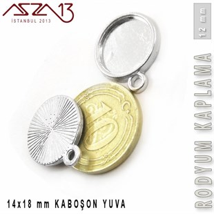 Rodyum Kaplamalı 12 mm Kaboşon Yuva / Paket İçeriği 3 Adet