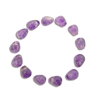 5x7 mm - Damla - Düz Yüzey - Ametis (Amethyst) / 13 Adet