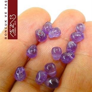 5x7 mm - Damla - Düz Yüzey - Ametis (Amethyst) / 13 Adet
