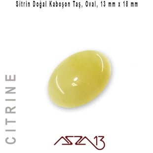 Sitrin 13x18 mm, Doğal Taş Kaboşon / Paket İçeriği 1 Adet