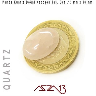 Pembe Kuartz 13x18 mm, Doğal Taş Kaboşon / Paket İçeriği 1 Adet