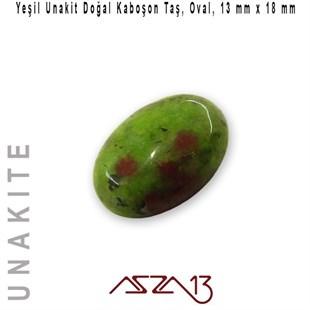 Yeşil Unakit, 13x18 mm, Doğal Taş Kaboşon / Paket İçeriği 1 Adet