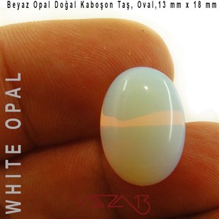 Beyaz Opal 13x18 mm, Doğal Taş Kaboşon / Paket İçeriği 1 Adet
