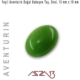 Yeşil Aventurin 13x18 mm, Doğal Taş Kaboşon / Paket İçeriği 1 Adet