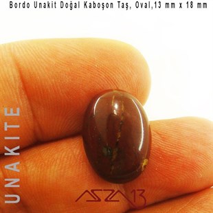 Bordo Unakit, 13x18 mm, Doğal Taş Kaboşon / Paket İçeriği 1 Adet