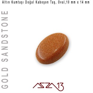 Altın Kumtaşı 10x14 mm, Doğal Taş Kaboşon / Paket İçeriği 1 Adet