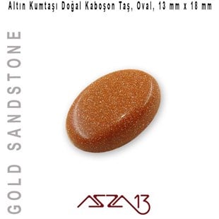 Altın Kumtaşı 13x18 mm, Doğal Taş Kaboşon / Paket İçeriği 1 Adet