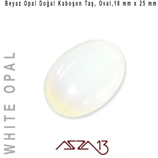 Beyaz Opal, 18x25 mm, Doğal Taş Kaboşon / Paket İçeriği 1 Adet