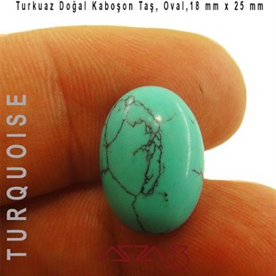 Turkuaz 18x25 mm, Doğal Taş Kaboşon / Paket İçeriği 1 Adet