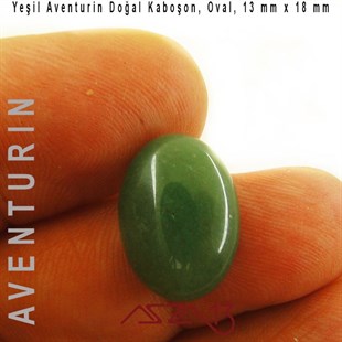 Yeşil Aventurin 13x18 mm, Doğal Taş Kaboşon / Paket İçeriği 1 Adet