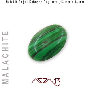 Malakit, 13x18 mm, Doğal Taş Kaboşon / Paket İçeriği 1 Adet
