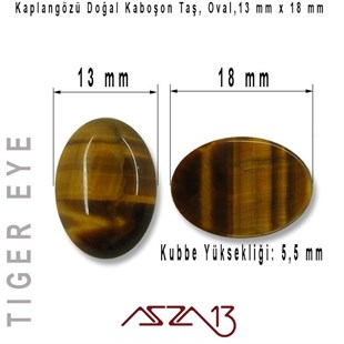 Kaplangözü 13x18 mm, Doğal Taş Kaboşon / Paket İçeriği 1 Adet