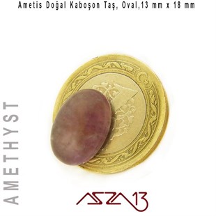 Ametis 13x18 mm, Doğal Taş Kaboşon / Paket İçeriği 1 Adet