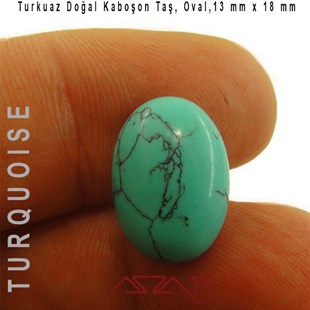 Turkuaz 13x18 mm, Doğal Taş Kaboşon / Paket İçeriği 1 Adet
