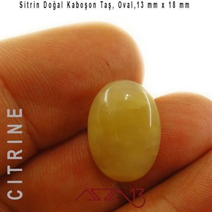 Sitrin 13x18 mm, Doğal Taş Kaboşon / Paket İçeriği 1 Adet