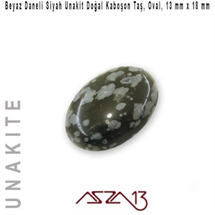 Siyah Unakit, 13x18 mm, Doğal Taş Kaboşon / Paket İçeriği 1 Adet