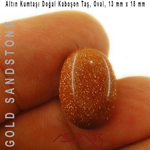 Altın Kumtaşı 13x18 mm, Doğal Taş Kaboşon / Paket İçeriği 1 Adet