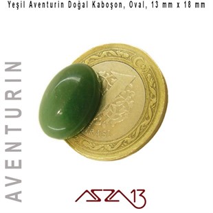 Yeşil Aventurin 13x18 mm, Doğal Taş Kaboşon / Paket İçeriği 1 Adet