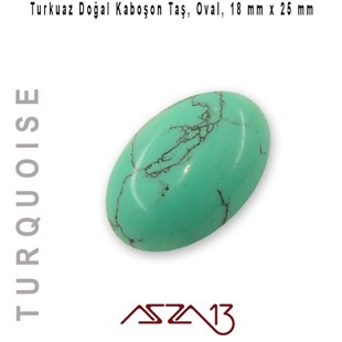 Turkuaz 18x25 mm, Doğal Taş Kaboşon / Paket İçeriği 1 Adet