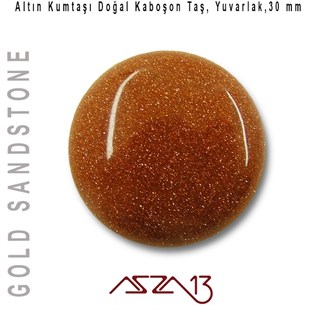 Altın Kumtaşı, 30 mm, Doğal Taş Kaboşon / Paket İçeriği 1 Adet