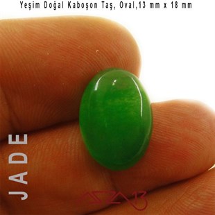 Yeşim 13x18 mm, Doğal Taş Kaboşon / Paket İçeriği 1 Adet