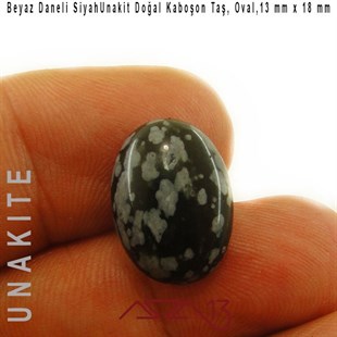 Siyah Unakit, 13x18 mm, Doğal Taş Kaboşon / Paket İçeriği 1 Adet