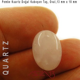 Pembe Kuartz 13x18 mm, Doğal Taş Kaboşon / Paket İçeriği 1 Adet