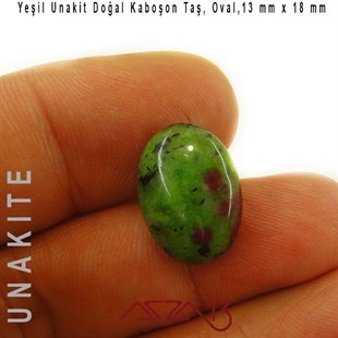 Yeşil Unakit, 13x18 mm, Doğal Taş Kaboşon / Paket İçeriği 1 Adet