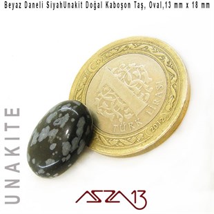 Siyah Unakit, 13x18 mm, Doğal Taş Kaboşon / Paket İçeriği 1 Adet