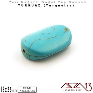 18x25 mm - Rhombus - Düz Yüzey - Mavi Turkuaz (Turquoise) / 1 Adet