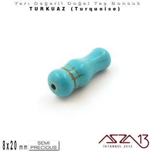 8x20 mm - İmame - Düz Yüzey - Mavi Turkuaz (Turquoise) / 1 Adet