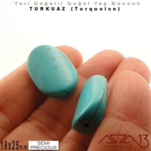 18x25 mm - Rhombus - Düz Yüzey - Mavi Turkuaz (Turquoise) / 1 Adet
