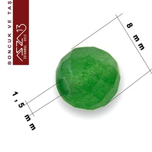 15 Adet / 8 mm Yuvarlak, Fasetli Yüzey Aventurin (Aventurin)