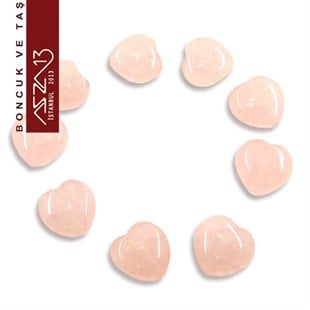 9 Adet / 15x16 mm  Kalp, Düz Yüzeyli Kuartz (Quartz)
