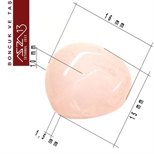 9 Adet / 15x16 mm  Kalp, Düz Yüzeyli Kuartz (Quartz)