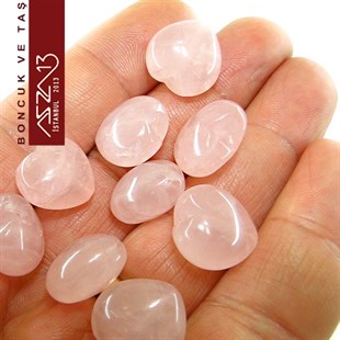 9 Adet / 15x16 mm  Kalp, Düz Yüzeyli Kuartz (Quartz)