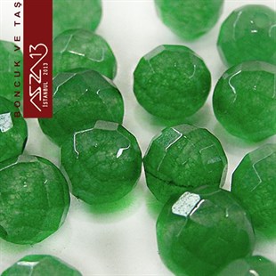 15 Adet / 8 mm Yuvarlak, Fasetli Yüzey Aventurin (Aventurin)